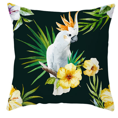 Tropical Plant Parrot Bird Pillowcase