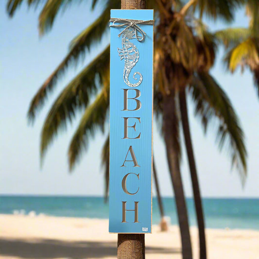 Vertical "BEACH" Sign