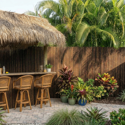 Dark Carbonized Bamboo Fencing