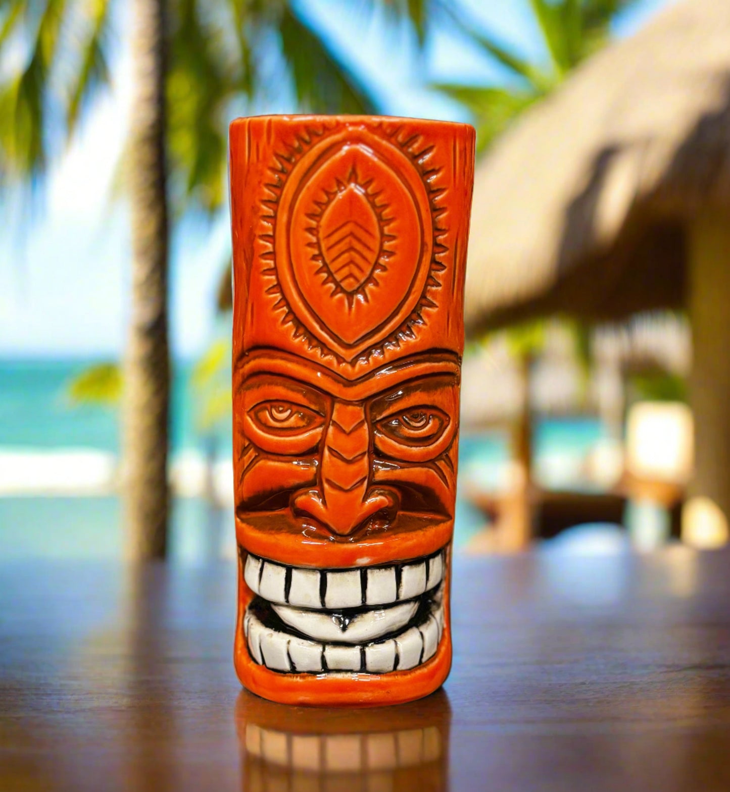 Ceramic Tiki Mug - Orange