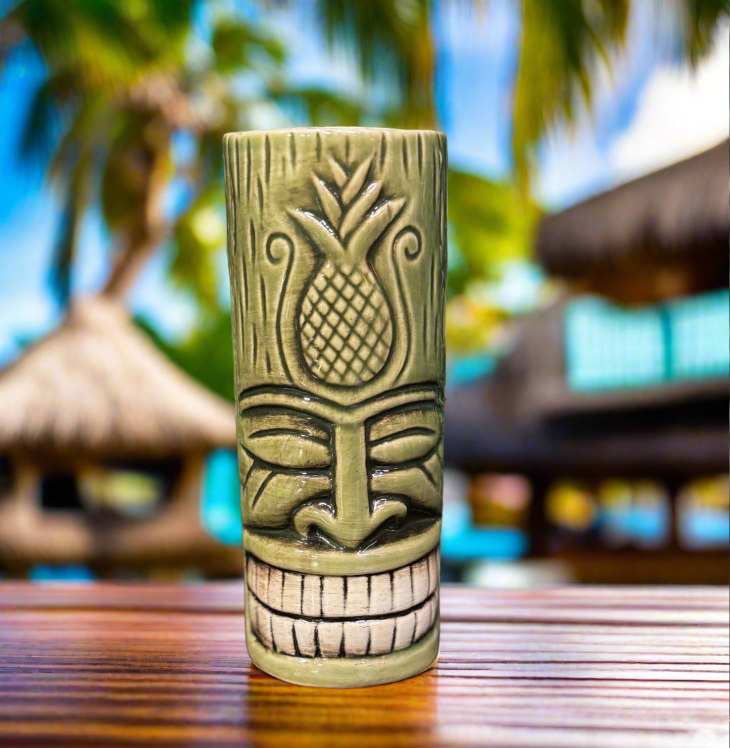 Ceramic Tiki Mug - Green