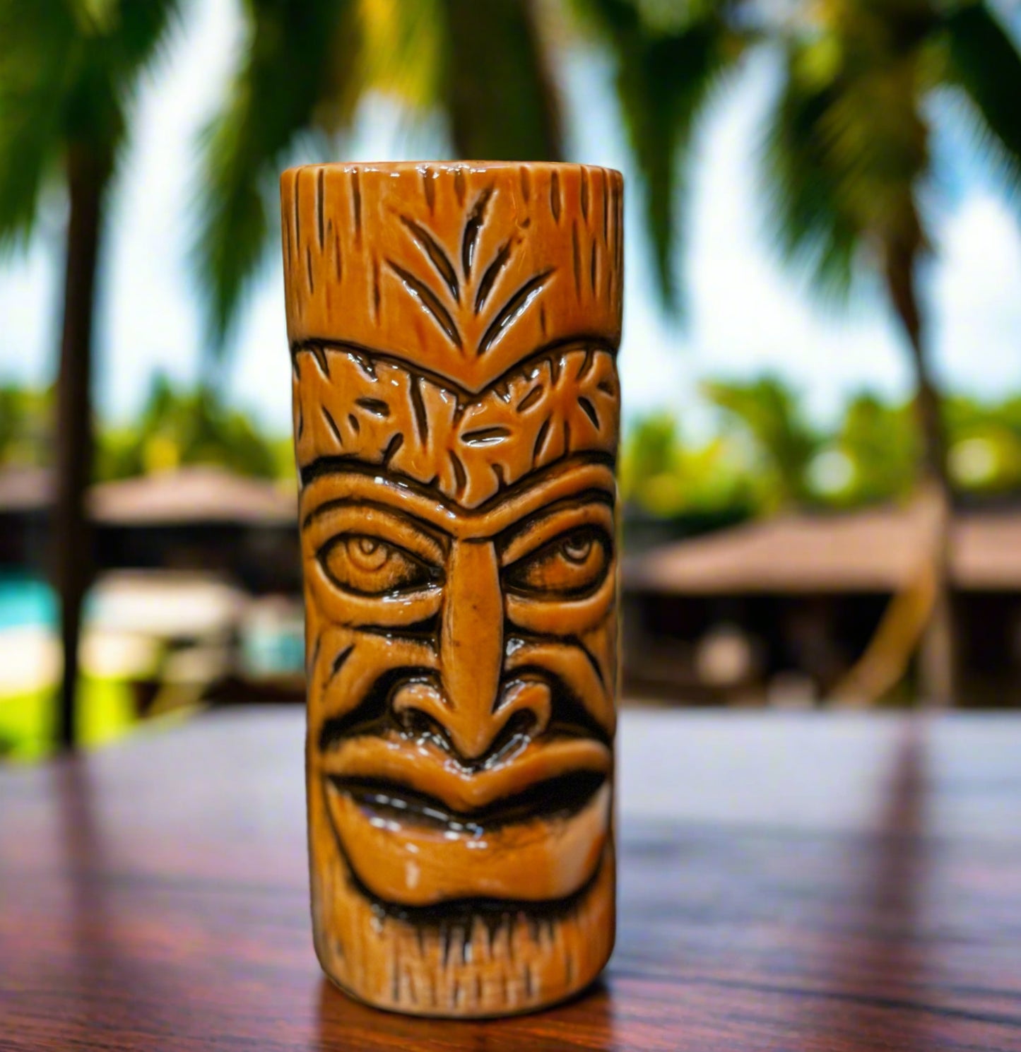 Ceramic Tiki Mug - Burnt Orange