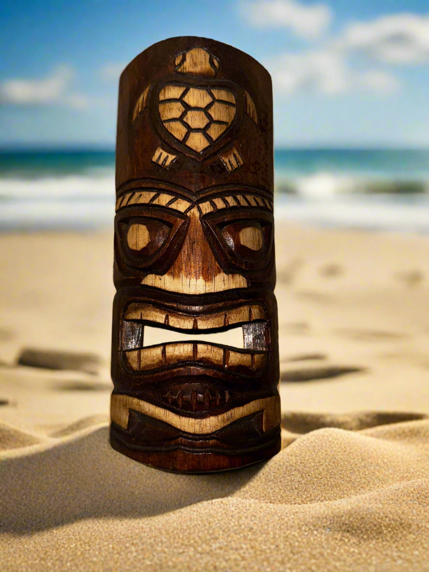 12" Tiki Mask - Turtle