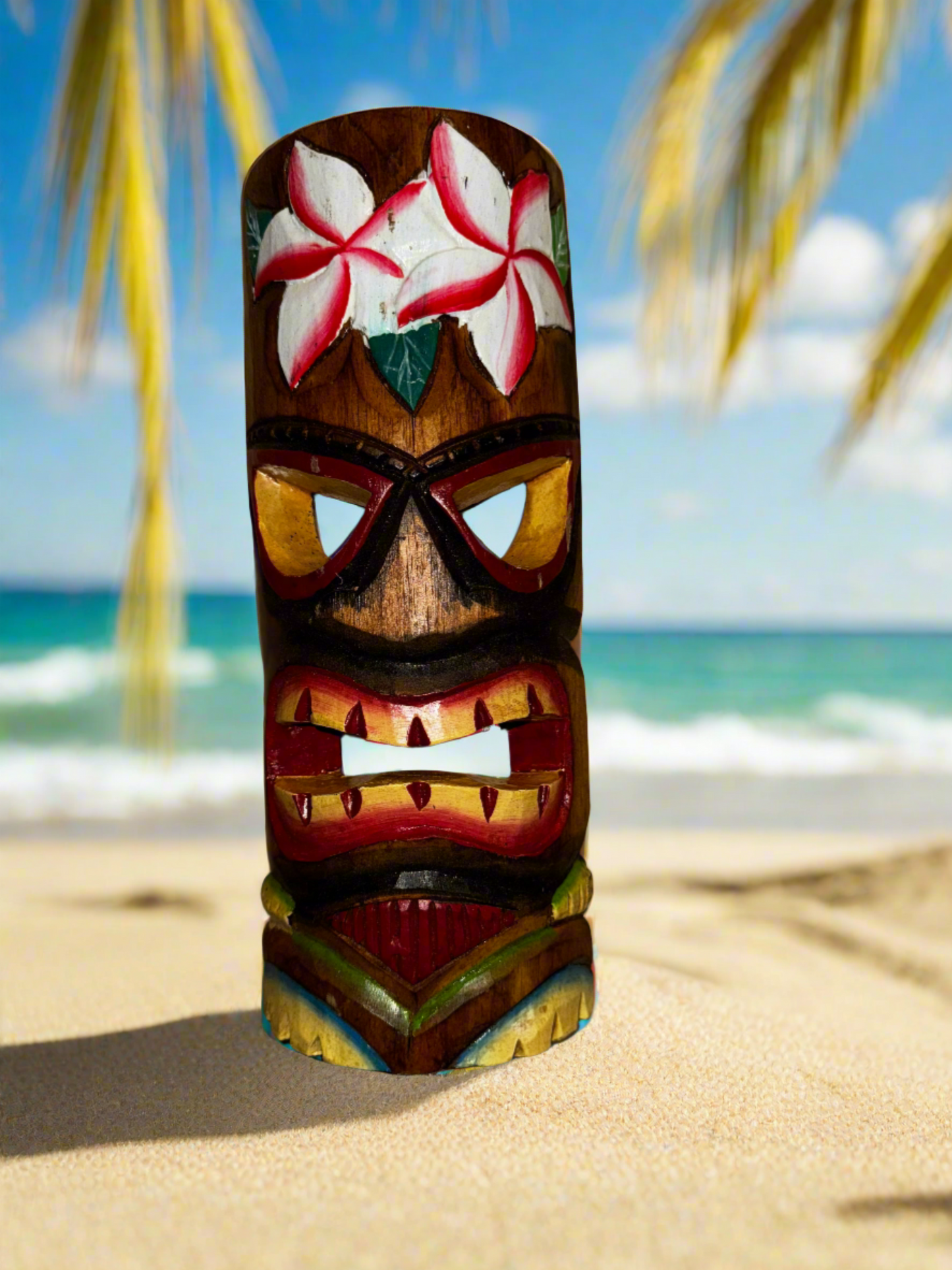 12" Tiki Mask - Flowers