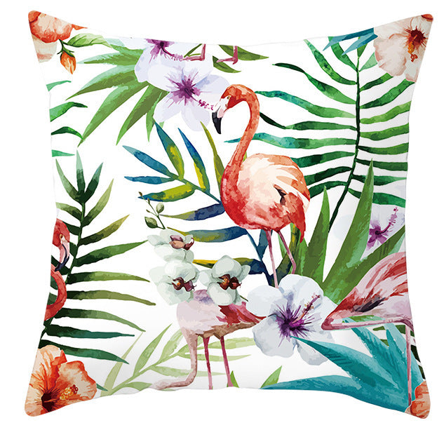 Tropical Plant Parrot Bird Pillowcase